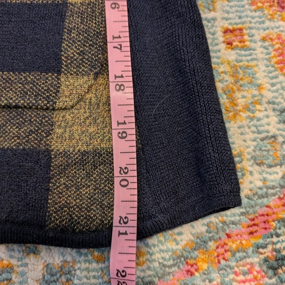 Margaret O' Leary Navy Yellow Plaid Soft Wool Blazer Size S - Picture 8 of 9